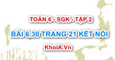Bài 6.30 trang 21 Toán 6 Tập 2 Kết nối tri thức